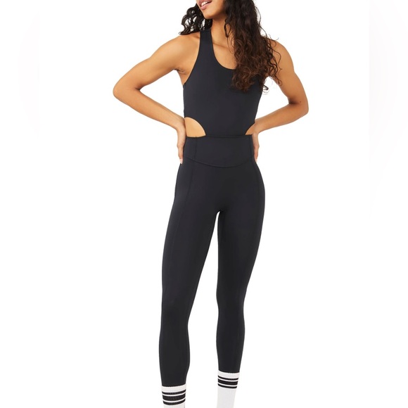 Free Peoplemovement Let it out Black Jumpsuit cross back Sz xs - Picture 1 of 8